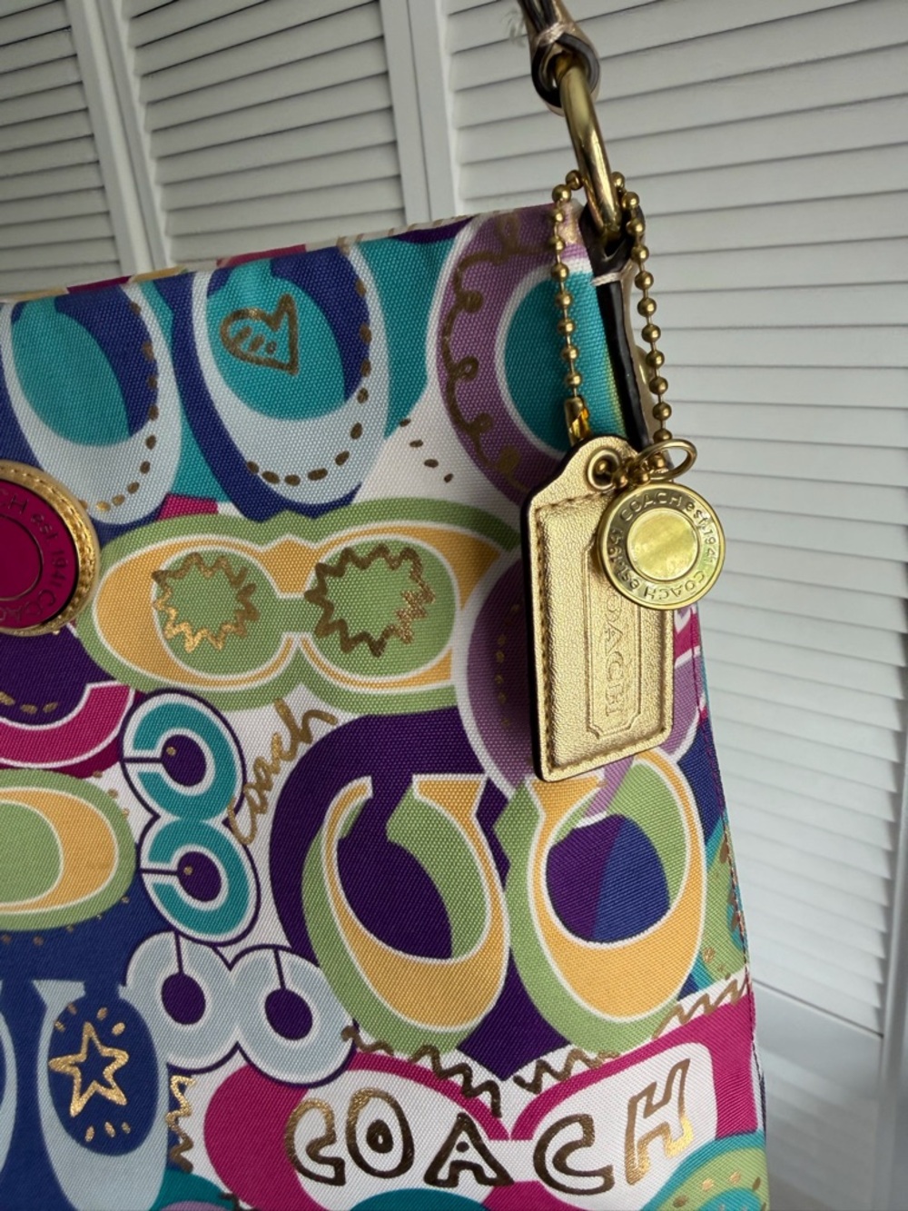Y2K Coach Poppy Graffiti Crossbody Bag F19454 - Picture 4 of 15